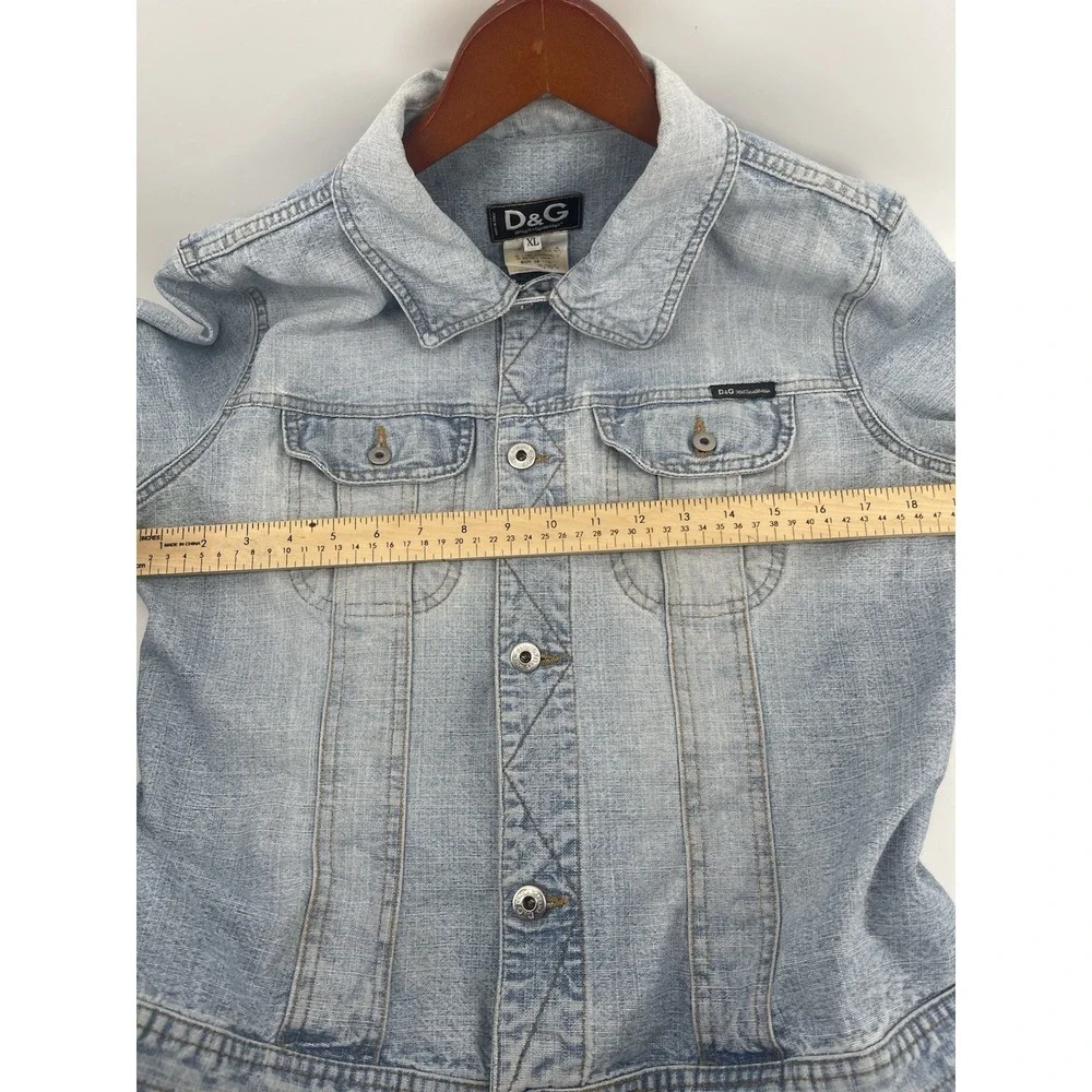 Vtg‎ D&G Dolce & Gabbana Denim Jacket Women XL Made In Italy Y2K Blue